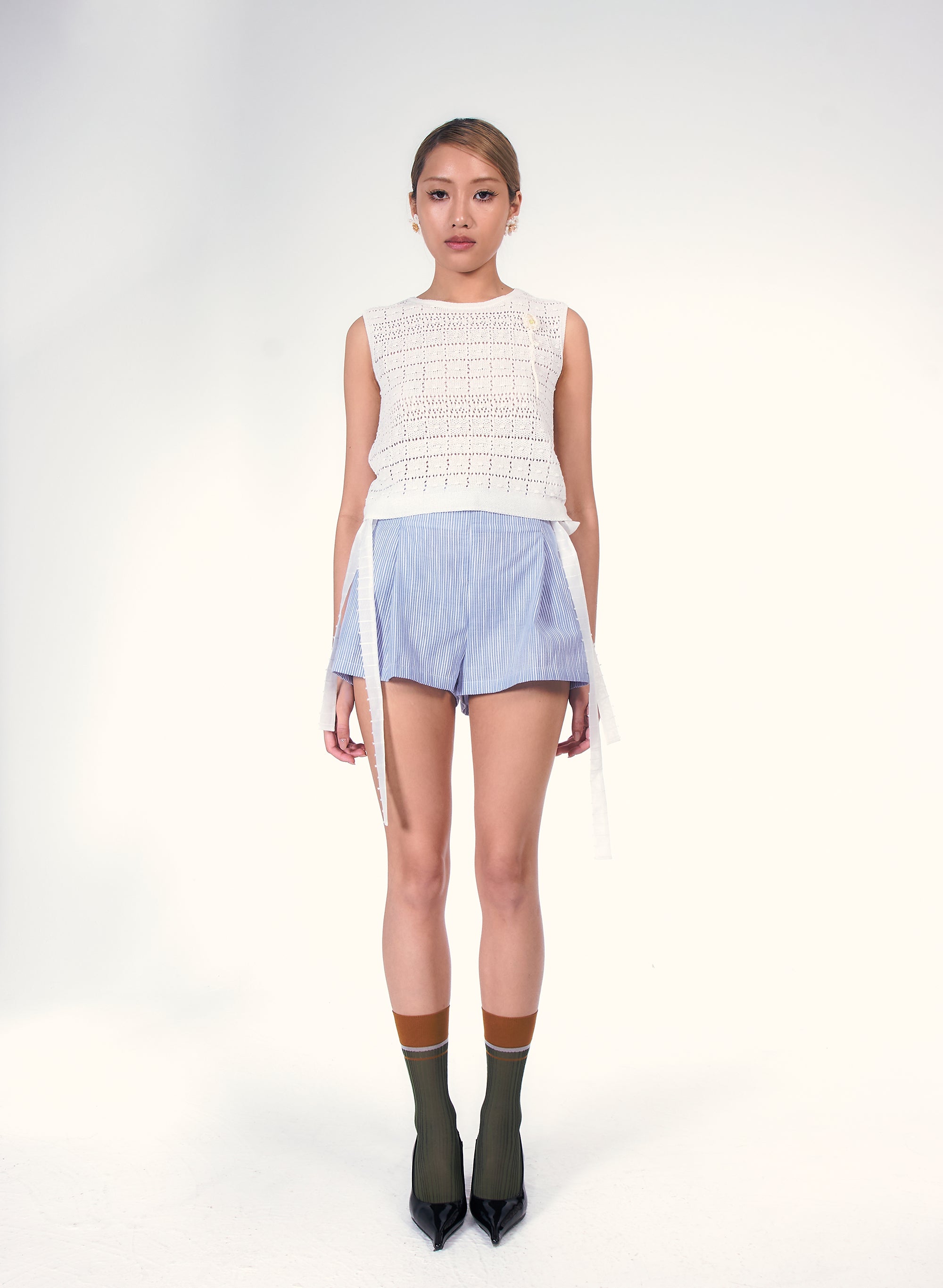 Blue striped shorts