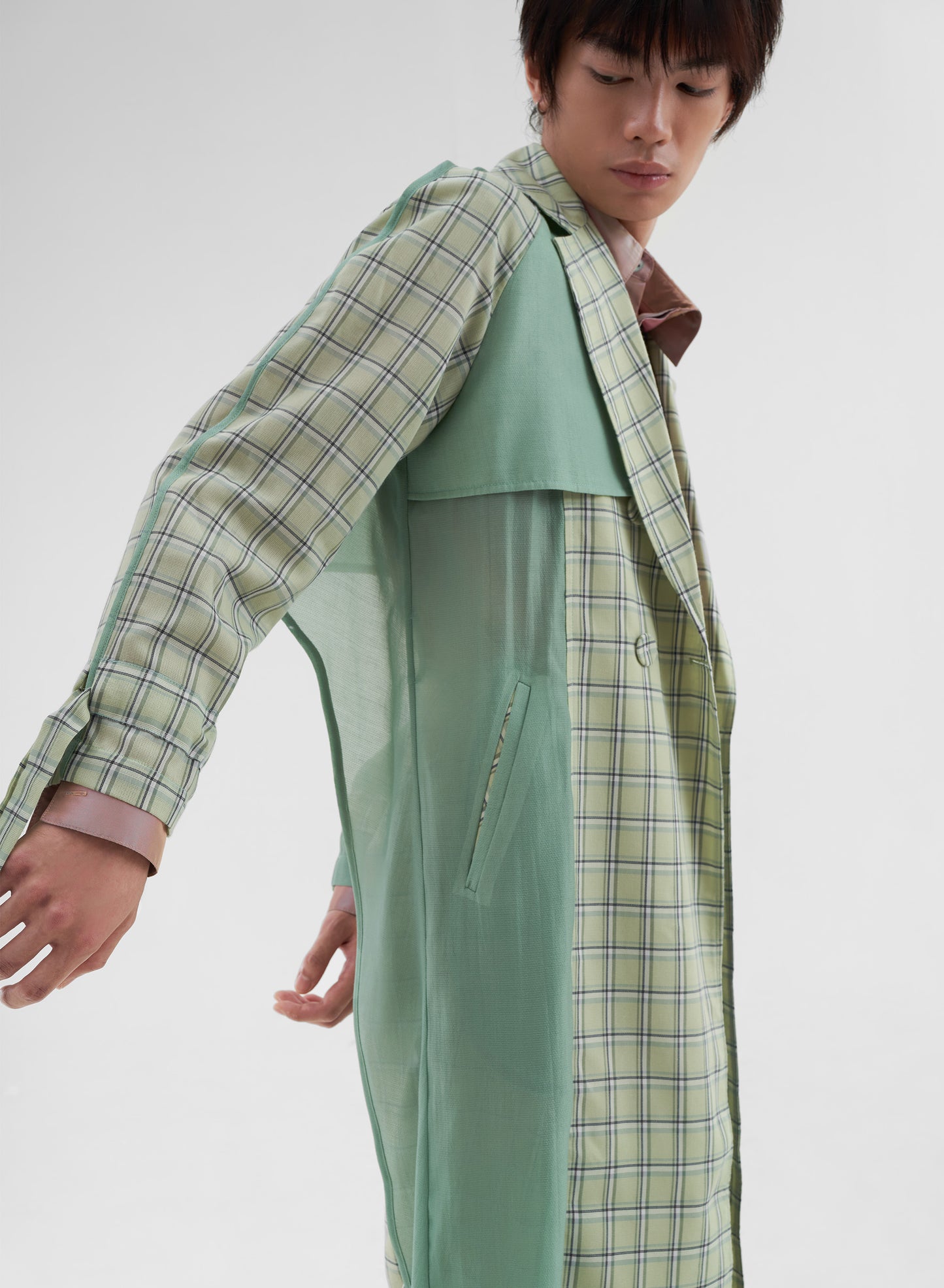 Green Checked Coat