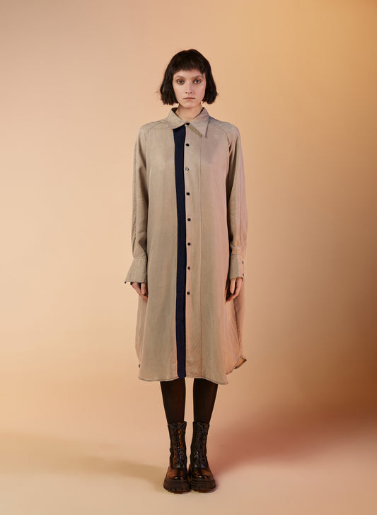 Tulle overlay Shirt Dress