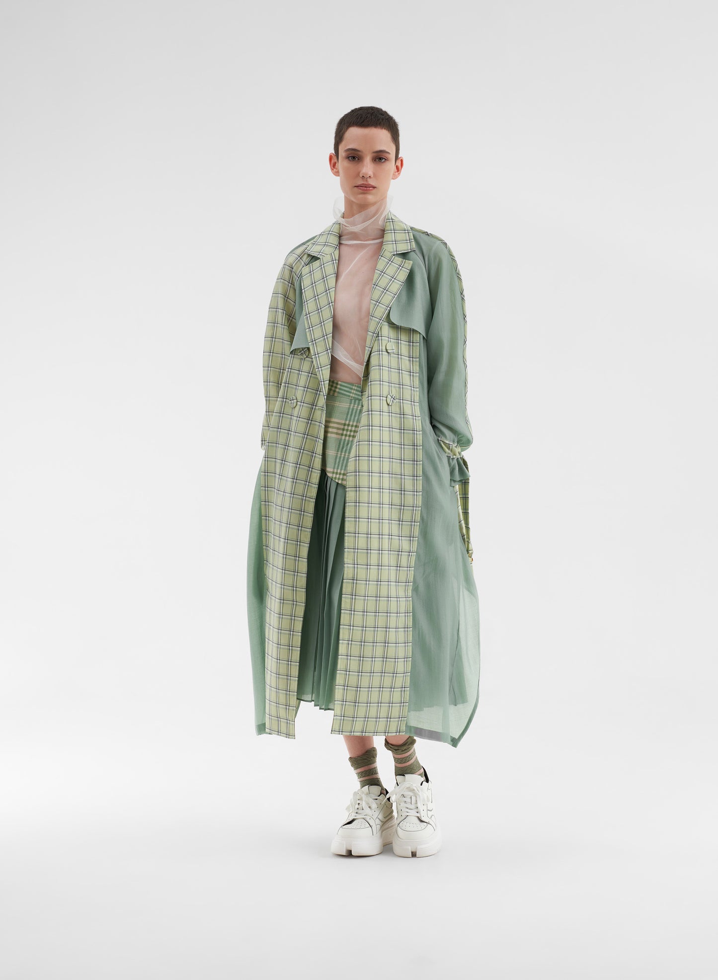 Green Checked Coat