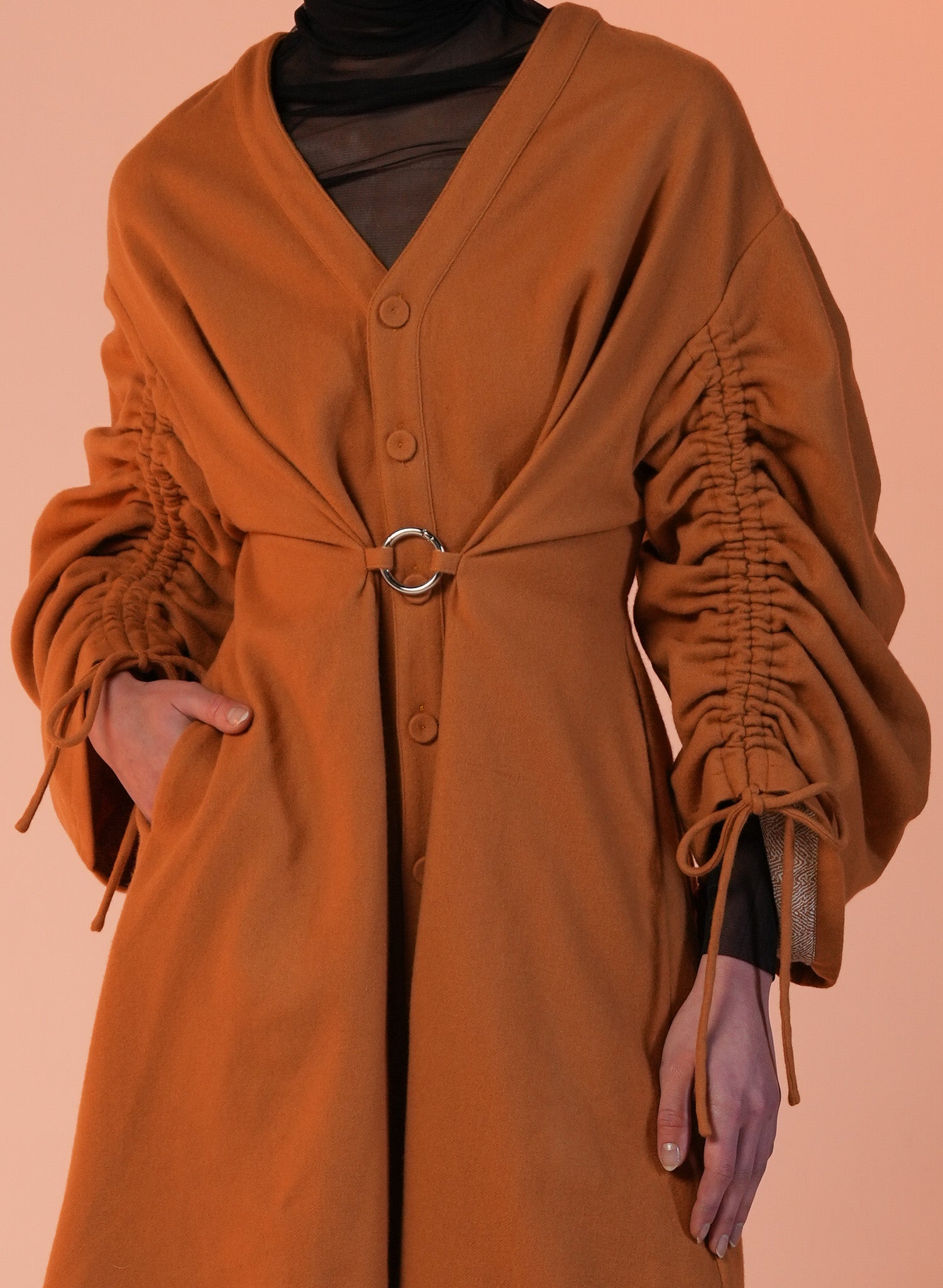 Fringe Sleeve Wrap Dress