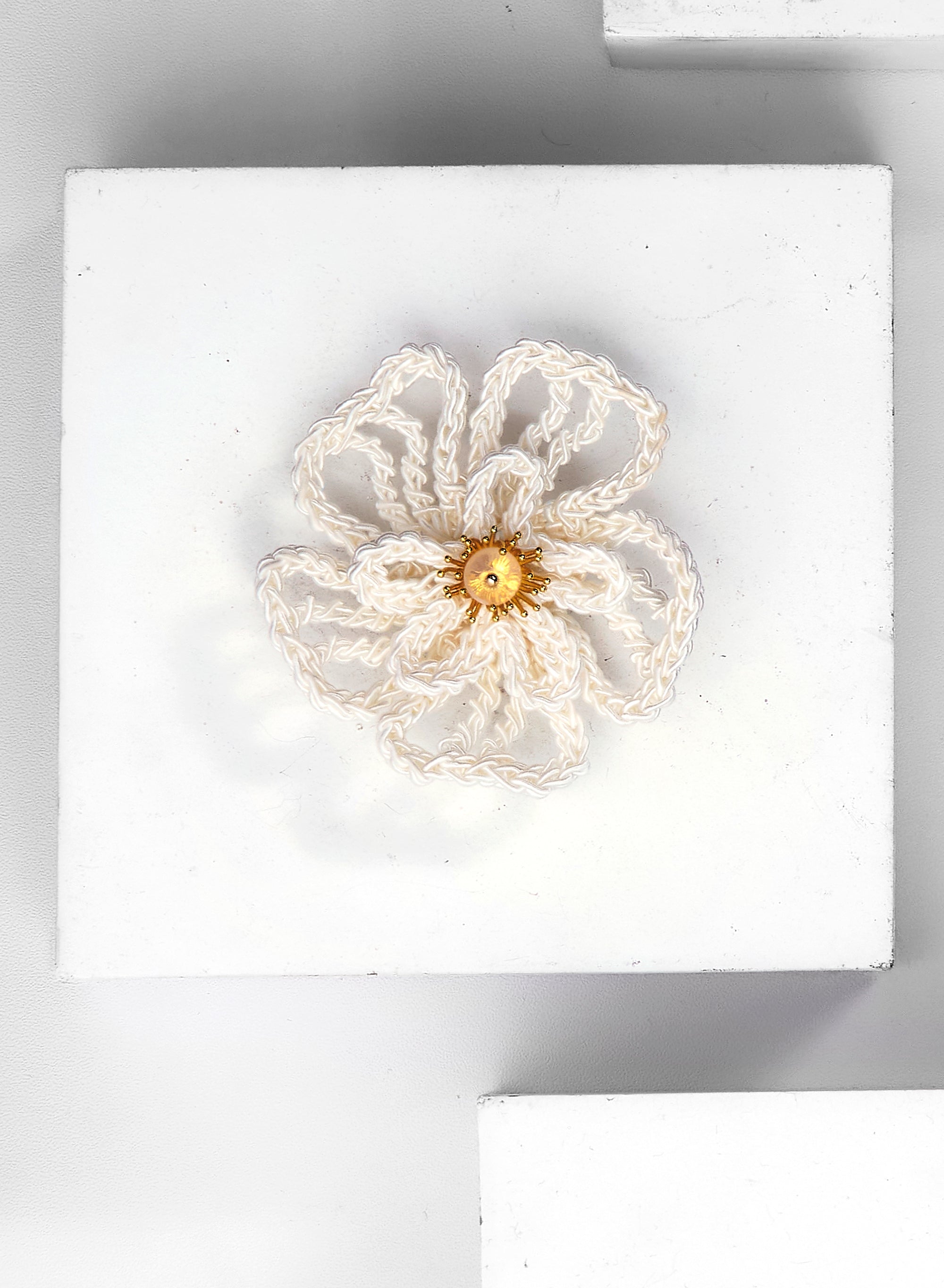 Crochet Multi-Petal Earring with Crystal