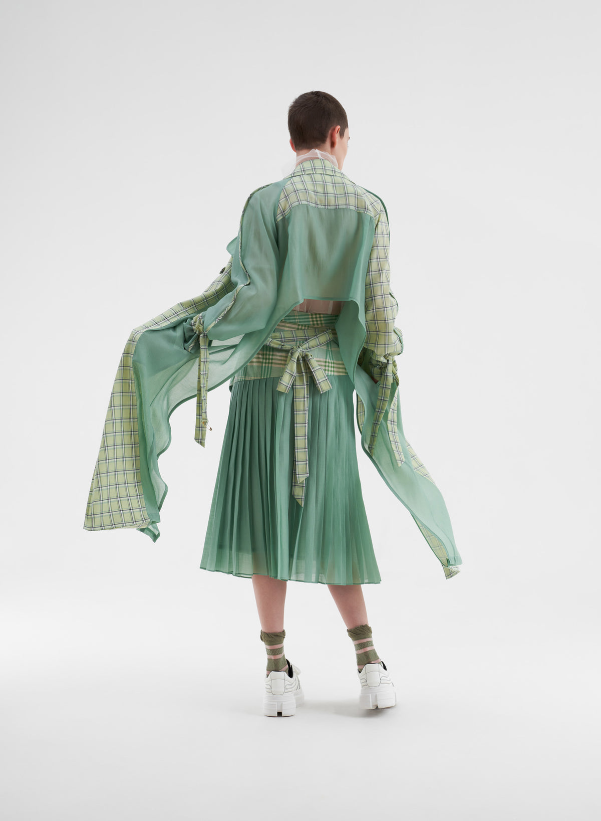 Green Checked Coat