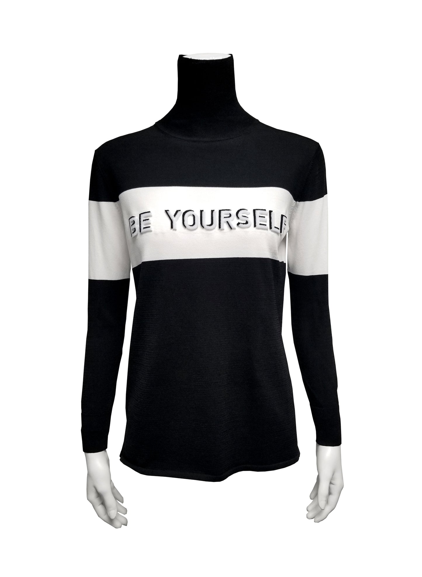 Black “BE YOURSELF” Sweater